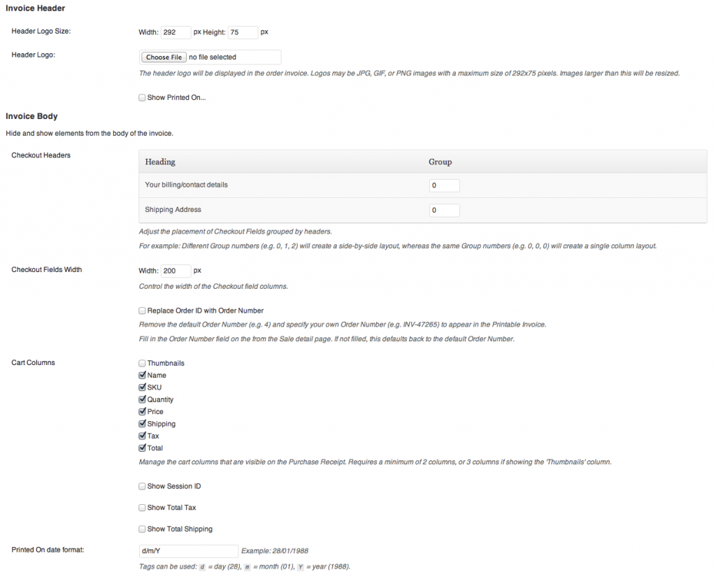 printable invoices