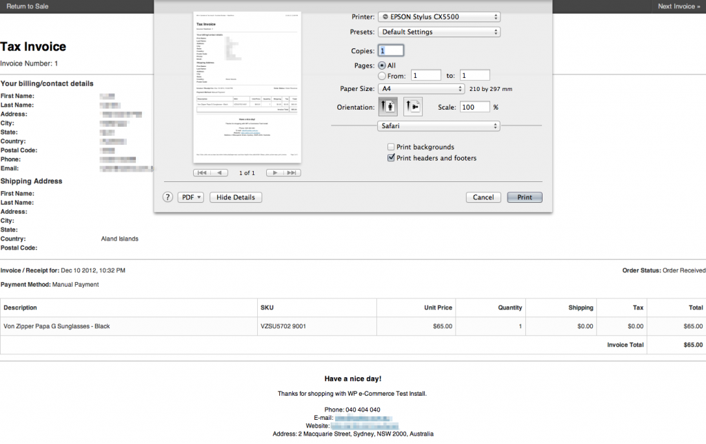 printable invoices