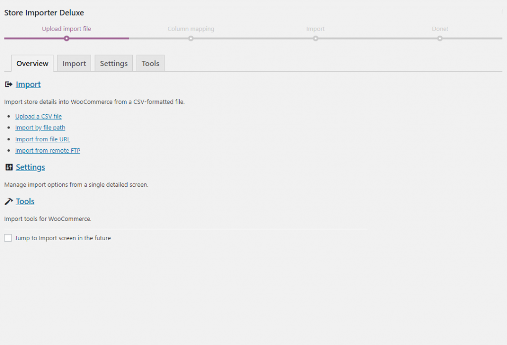 screenshot-store-import-1 - Visser Labs WooCommerce Product Importer Deluxe plugin for importing CSV product data with field mapping