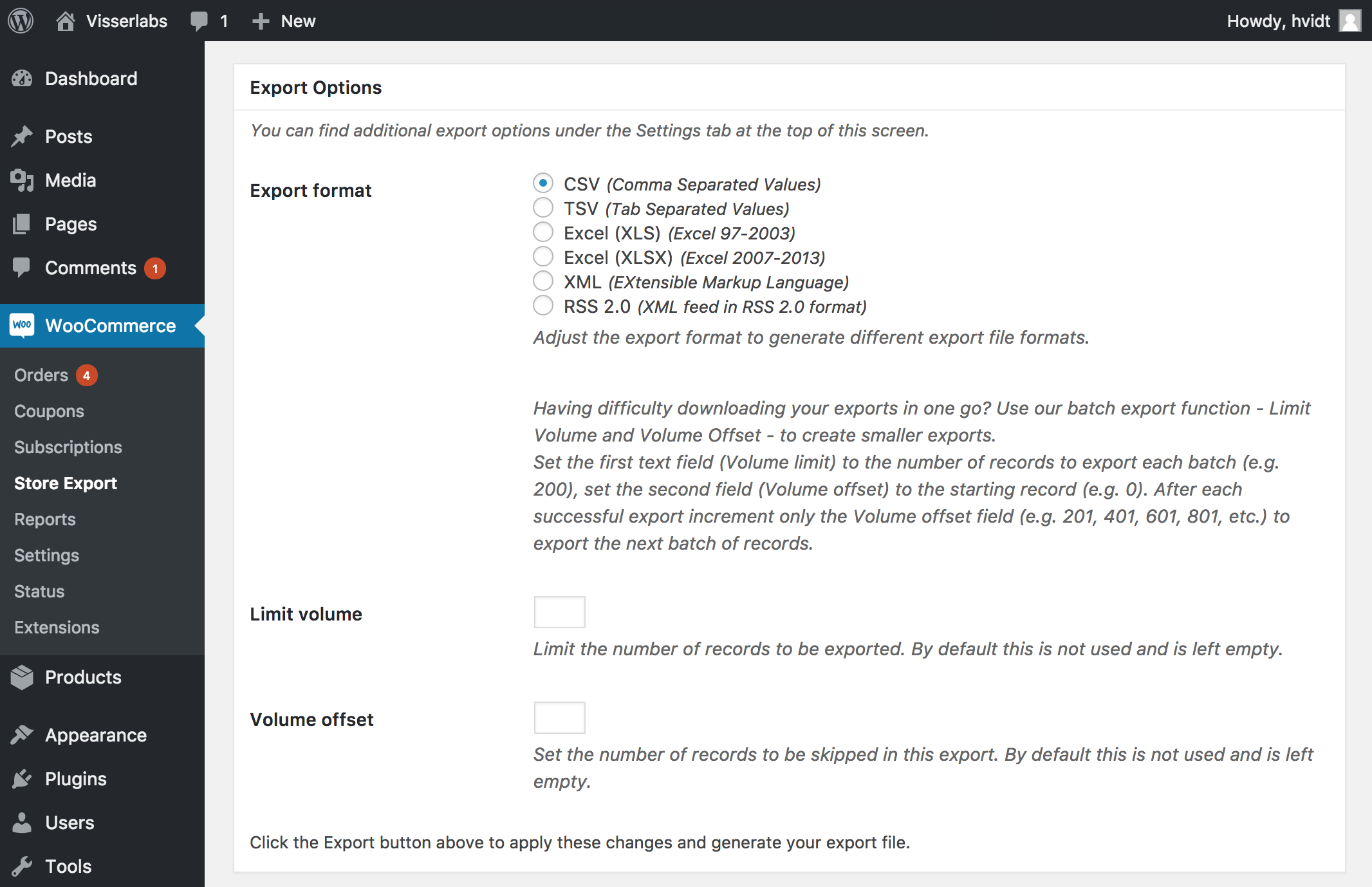 Export WooCommerce as CSV, Excel, TSV