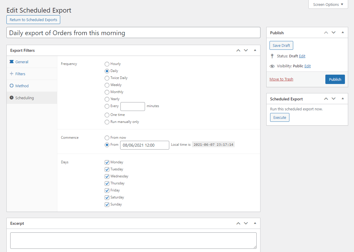 WooCommerce product filter export
