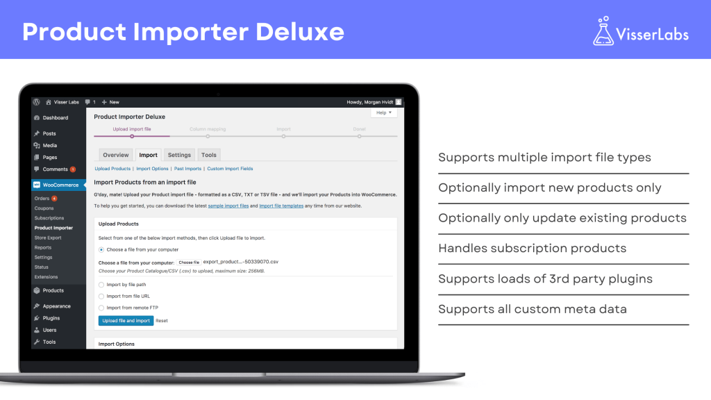 Key features of Product Importer Deluxe for WooCommerce product imports