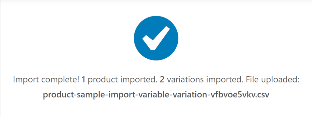 Successful WooCommerce variable product import example