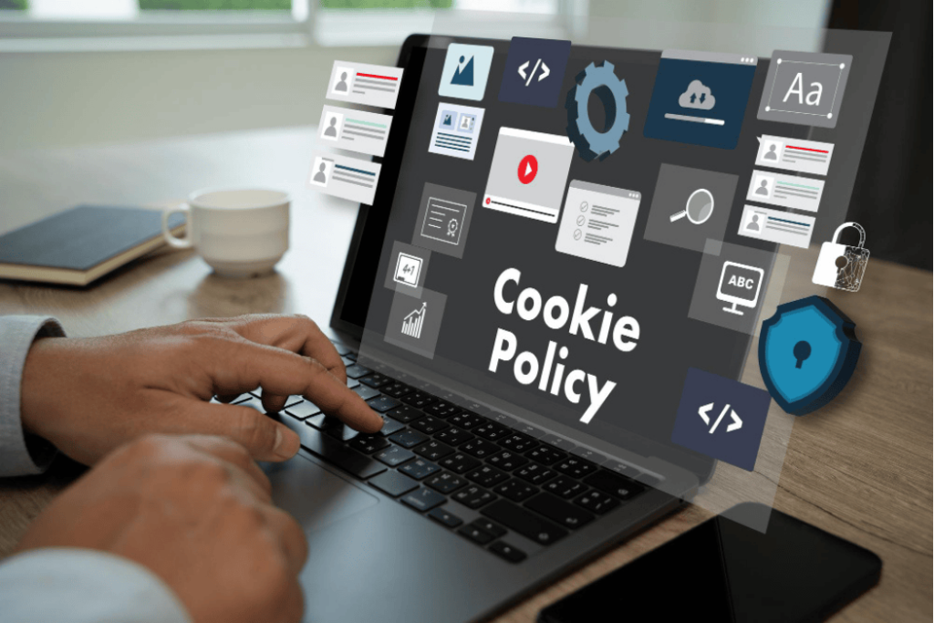 cookie policy-visser labs - Visser Labs GDPR lock symbol on laptop representing WooCommerce data protection standards