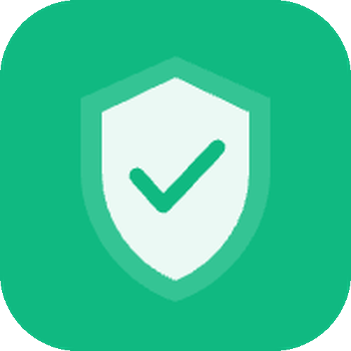 Green rounded-square background with a white shield and green checkmark, symbolizing verified security.