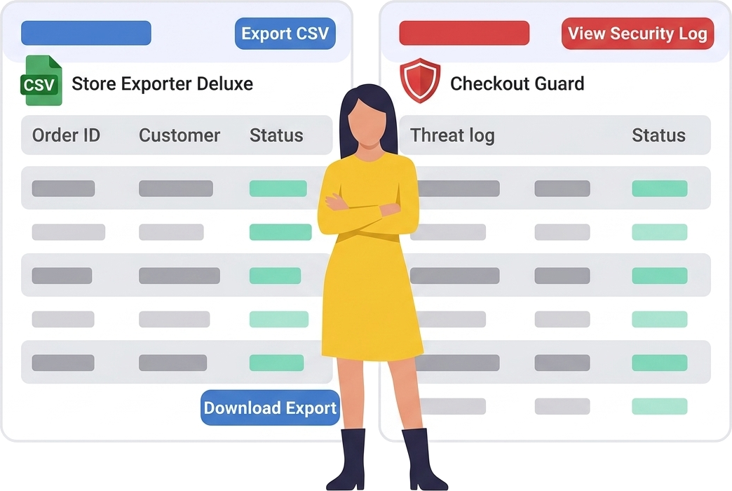 WooCommerce store export preview